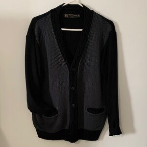 Men's Vintage knit Black and Gray Sweater Italy